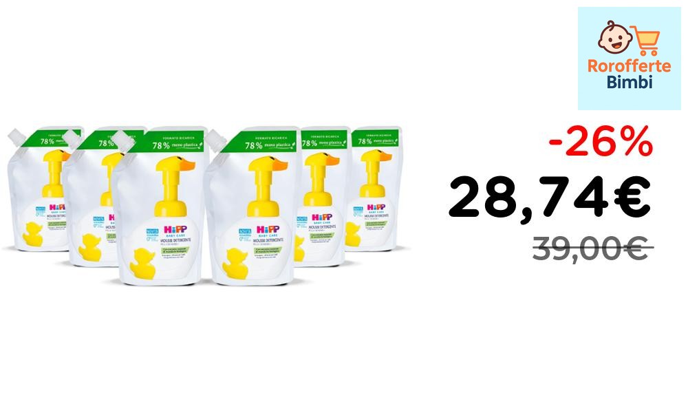 Offerta: 🛁 **HiPP Baby Care Mousse Detergente Ecologica 6x250ml**

‼️…