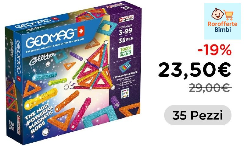 Offerta: 🧲 **Geomag Glitter Panels Riciclati 35 Pz**

‼️ **23,50€** i…