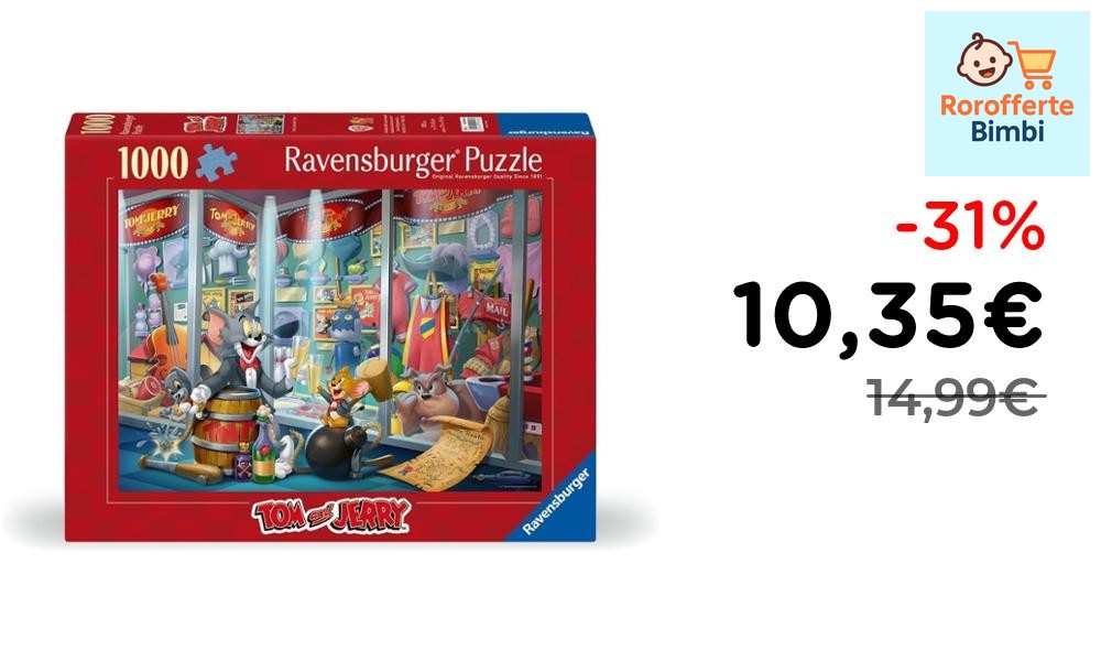 Offerta: 🧩 **Ravensburger Puzzle 1000 Pezzi Tom & Jerry 70×50 cm*…