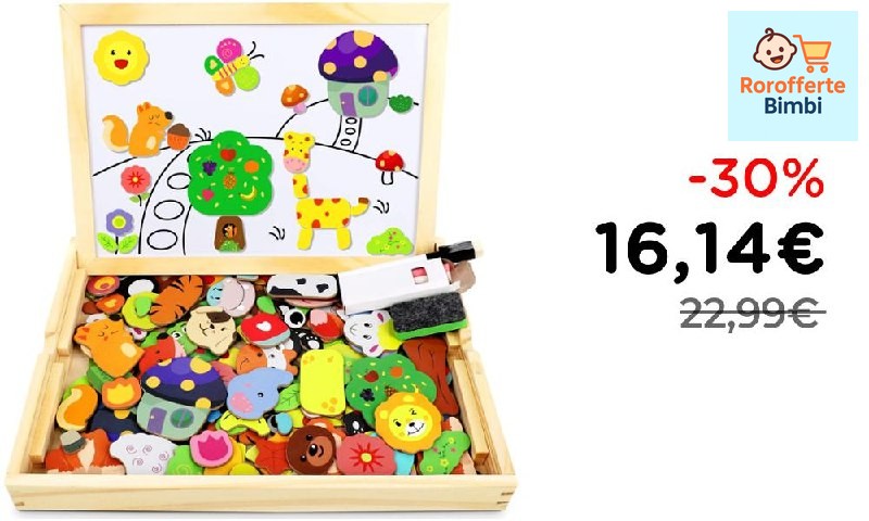 Offerta: 🧩 **Jojoin Puzzle Magnetico Legno 110 PCS Animali Educativo*…