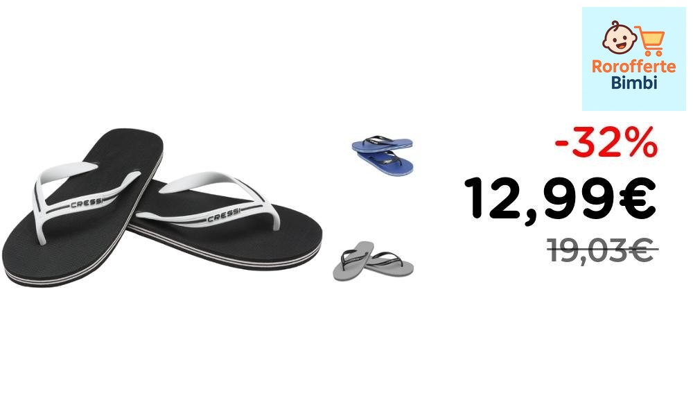 Offerta: 🩴 **Cressi Bahamas Ciabatte Infradito Nero 37/38 per Spiaggi…