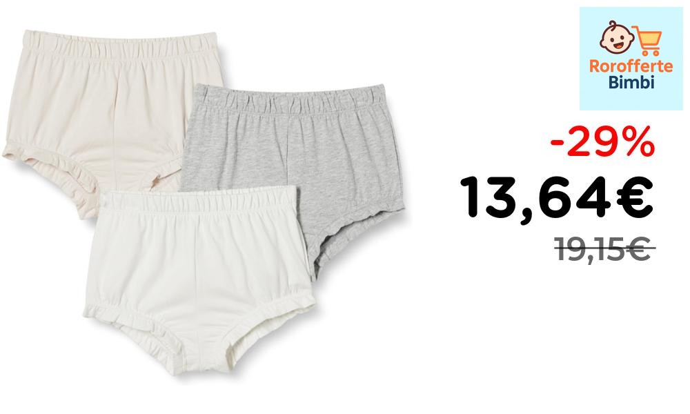 Offerta: 👗 **Amazon Essentials Pantaloncini Bloomer Cotone Pacco 3 Ne…