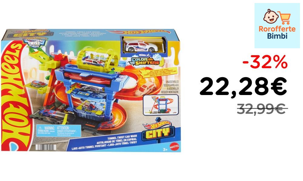 Offerta: 🏎️ **Hot Wheels Let's Race – Autolavaggio con Tunnel e …
