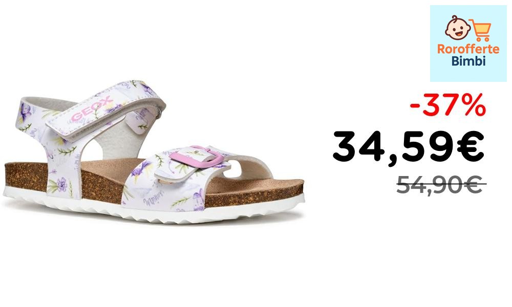Offerta: 👡 **Geox J Adriel Girl C Sandalo Bambina Bianco/Lilla**

‼️ …