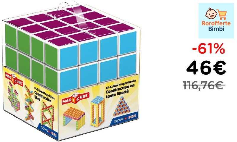 Offerta: **💣****😱****ULTIMI PEZZI**
🧩 **Geomag Magicube 64 Cubi Magne…