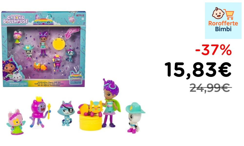 Offerta: 🎉 **Gabby's Dollhouse Set Deluxe Festa con Gabby e 5 Ga…