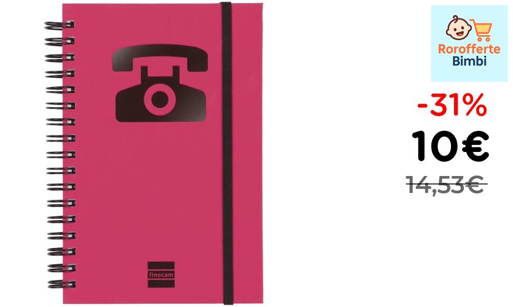 Offerta: 📒 **Finocam – Rubrica telefonica doppia spirale 10×15 cm Mag…