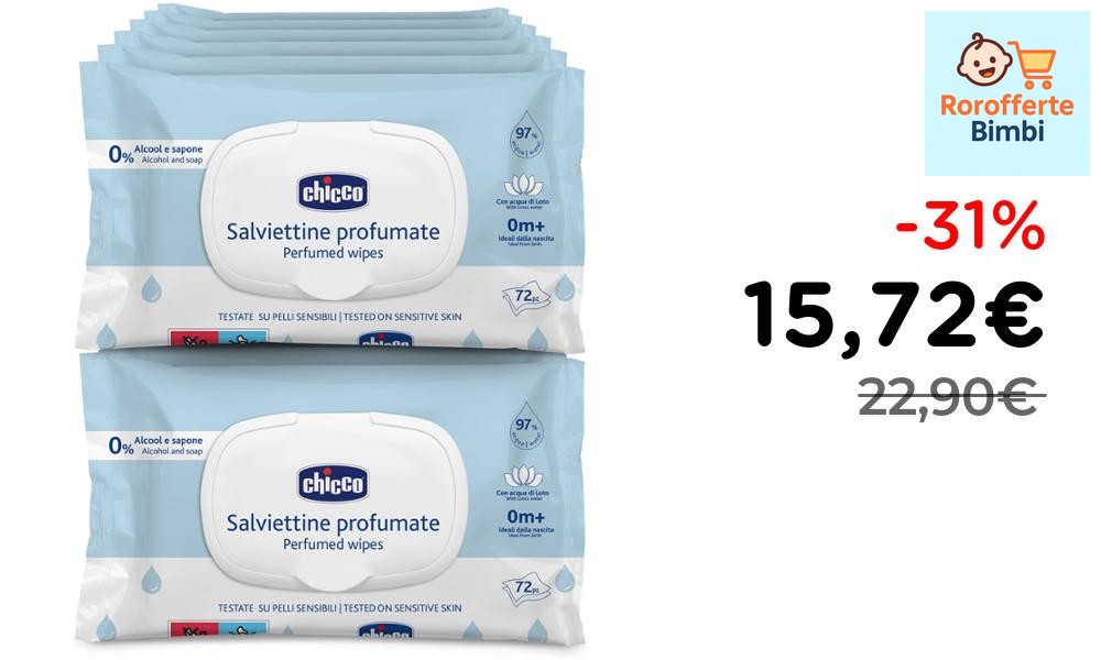 Offerta: 🍼 **Chicco Salviette Multiuso Profumate 864 Pezzi per Neonat…