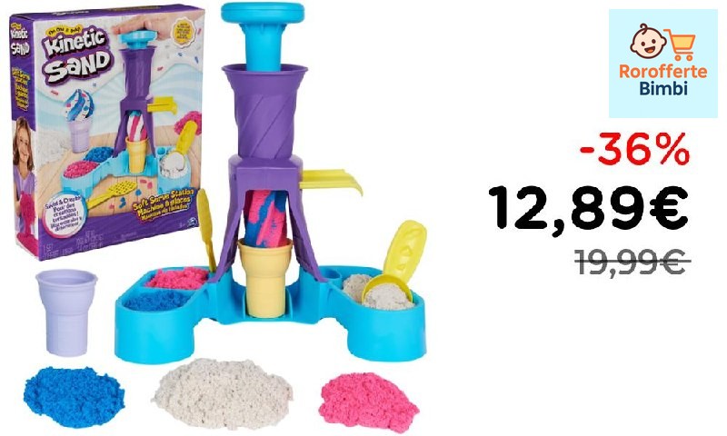 Offerta: 🍦 **Kinetic Sand Gelateria Colorata 396g Sabbia Blu Rosa Bia…