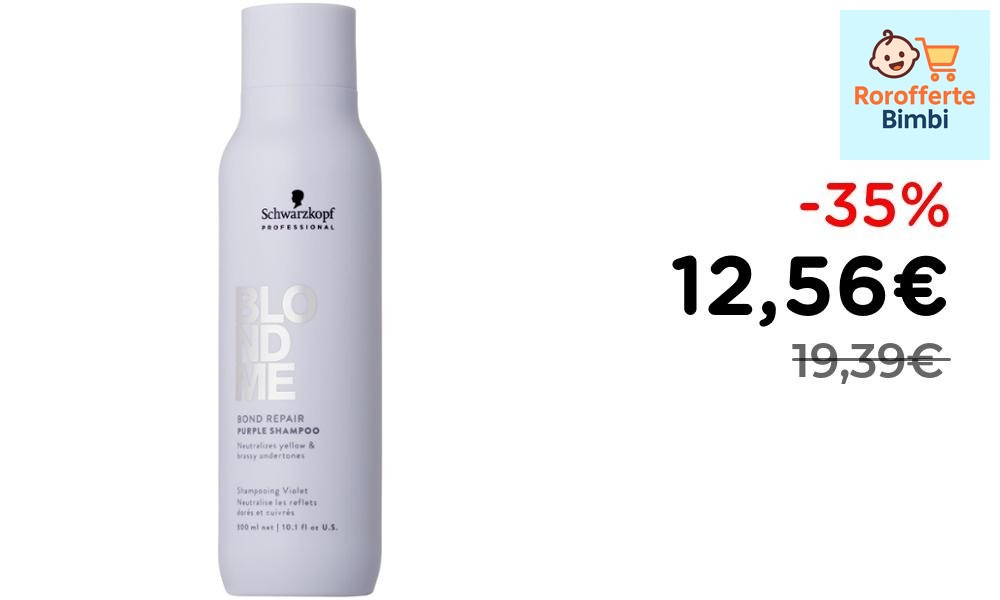 Offerta: 🧴 **Schwarzkopf BLONDME Purple Bond Repair Shampoo 300ml**

…