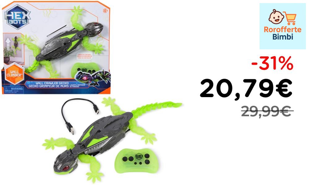 Offerta: 🦎 **Hex Bots Geco Telecomandato Ricaricabile per Bambini 4+*…