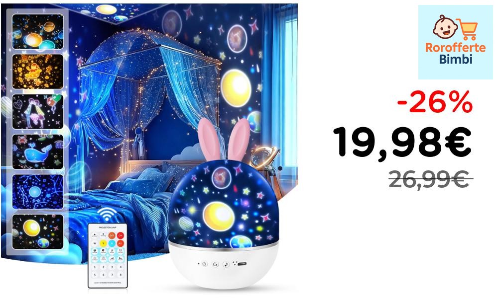 Offerta: 🌟 **URAQT Proiettore Stelle Soffitto Bambini 360° Musicale c…