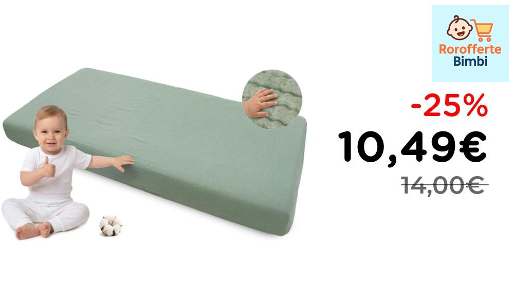 Offerta: 👶 **Medi Partners Lenzuola Lettino Neonato 60×120 100% Coton…