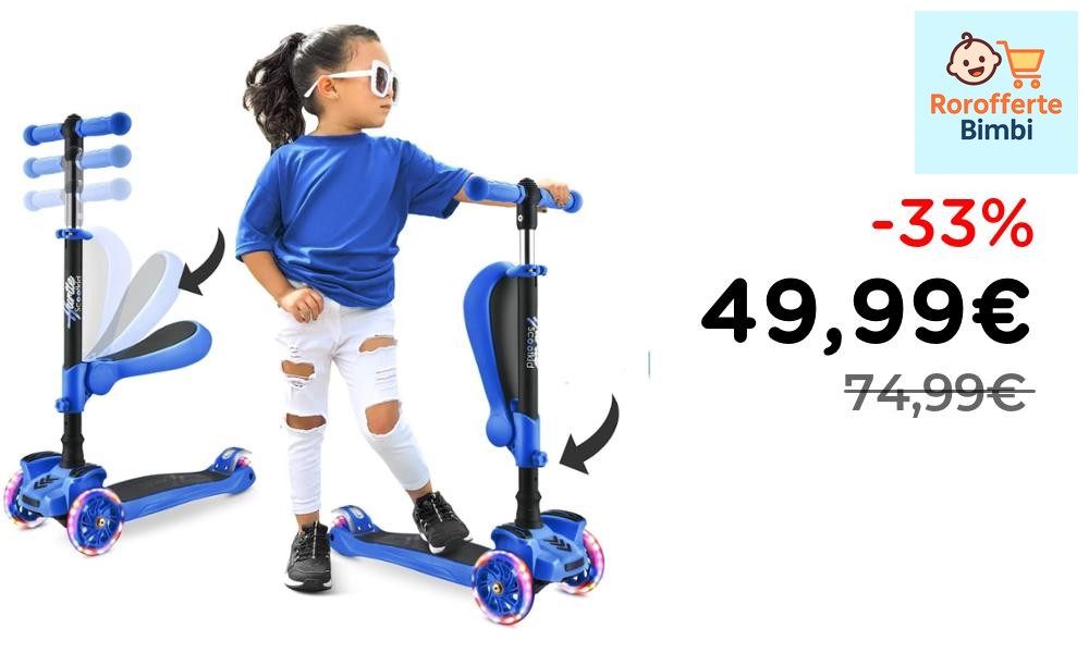 Offerta: 🛴 **Hurtle Monopattino 3 Ruote per Bambini 2 Anni con Sedile…
