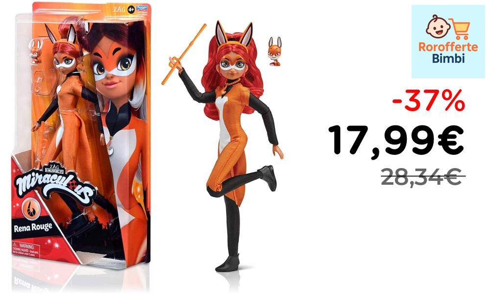 Offerta: 🧸 **BANDAI Miraculous Ladybug Rena Rouge Bambola Articolata …