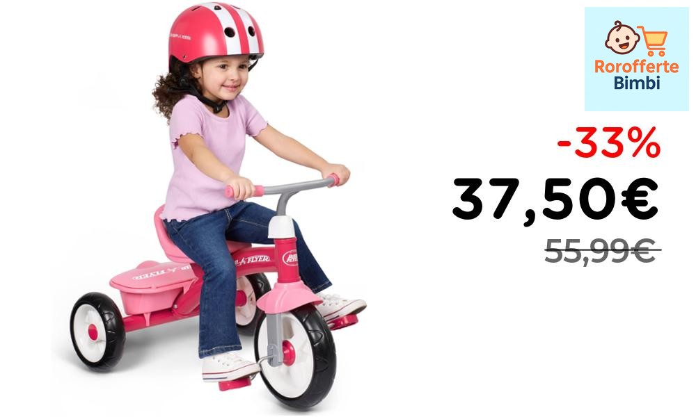 Offerta: 🚲 **Radio Flyer Trike Rosa per Bambini 2½-5 Anni**

‼️ **37,…
