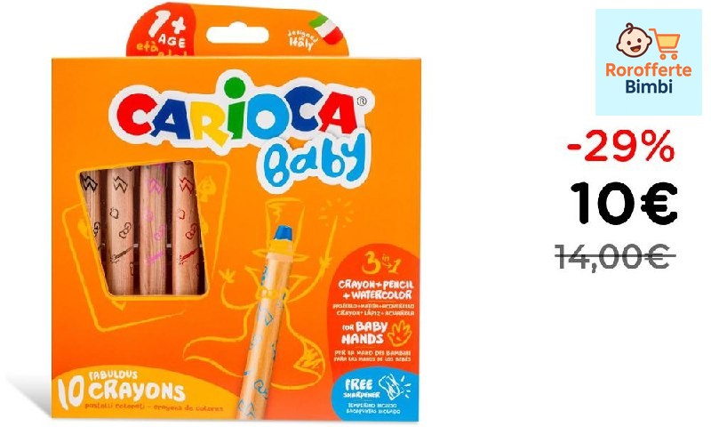 Offerta: 🎨 **CARIOCA Pastelloni Colorati Super Lavabili 10 Pezzi**

‼…