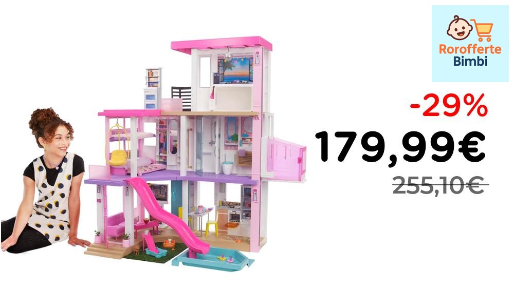 Offerta: 🏡 **Barbie Casa dei Sogni – Playset 3 Piani con Piscina e As…