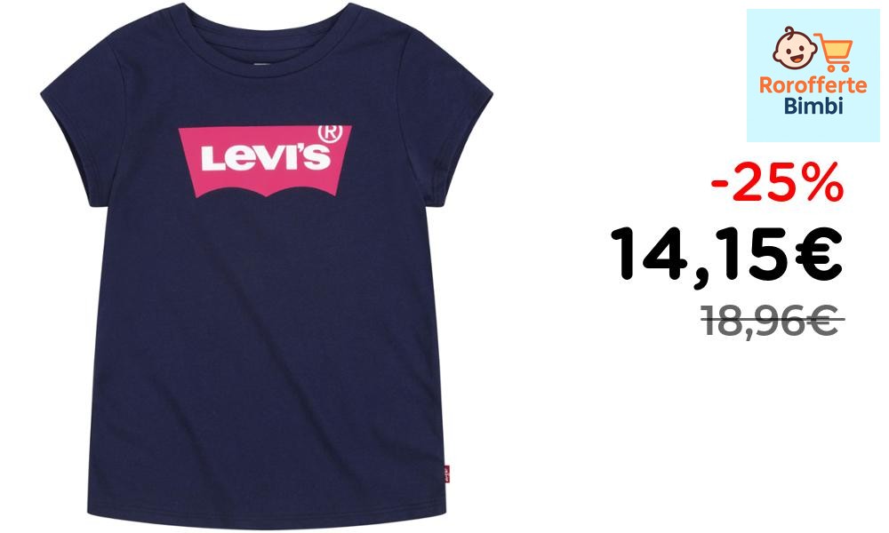 Offerta: 👕 **Levi's T-shirt Batwing Bambina Blu 2 anni**

‼️ **1…