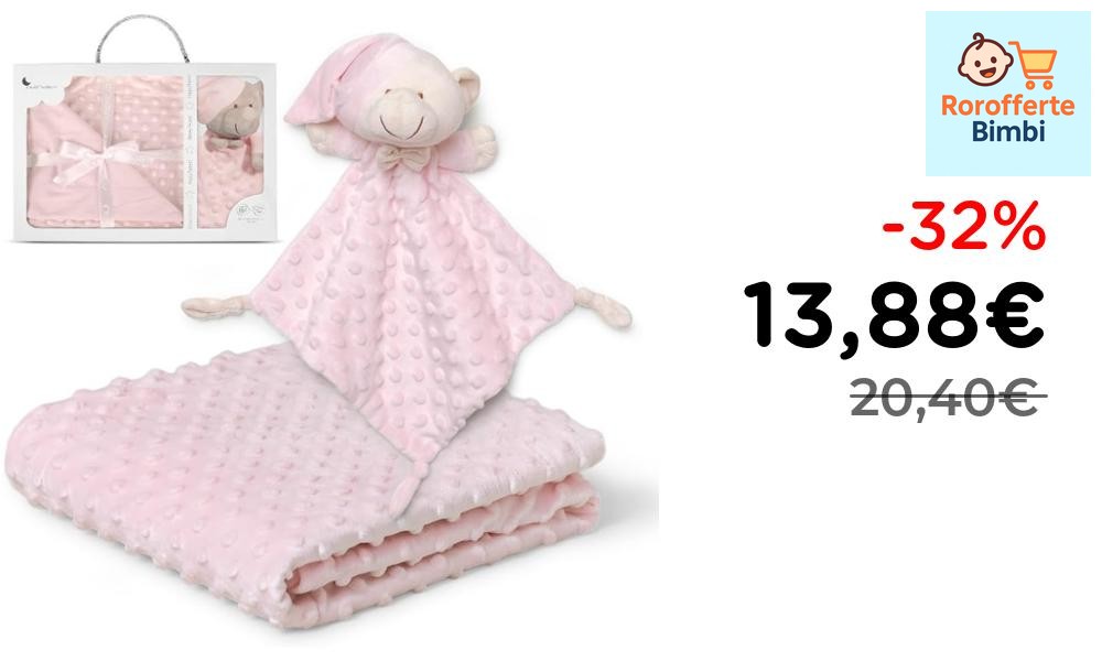 Offerta: 🧸 **Interbaby Copertina Neonato Cotone 80×110 e Doudou Orset…