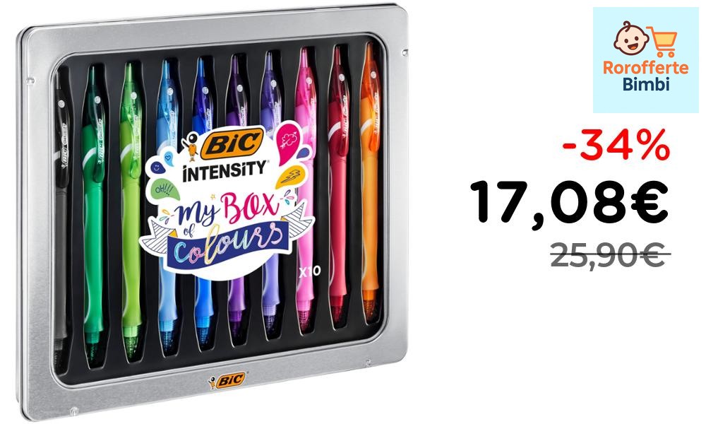 Offerta: 🖊️ **BIC Intensity Set 10 Penne Gel Quick Dry Metallo**

‼️ …