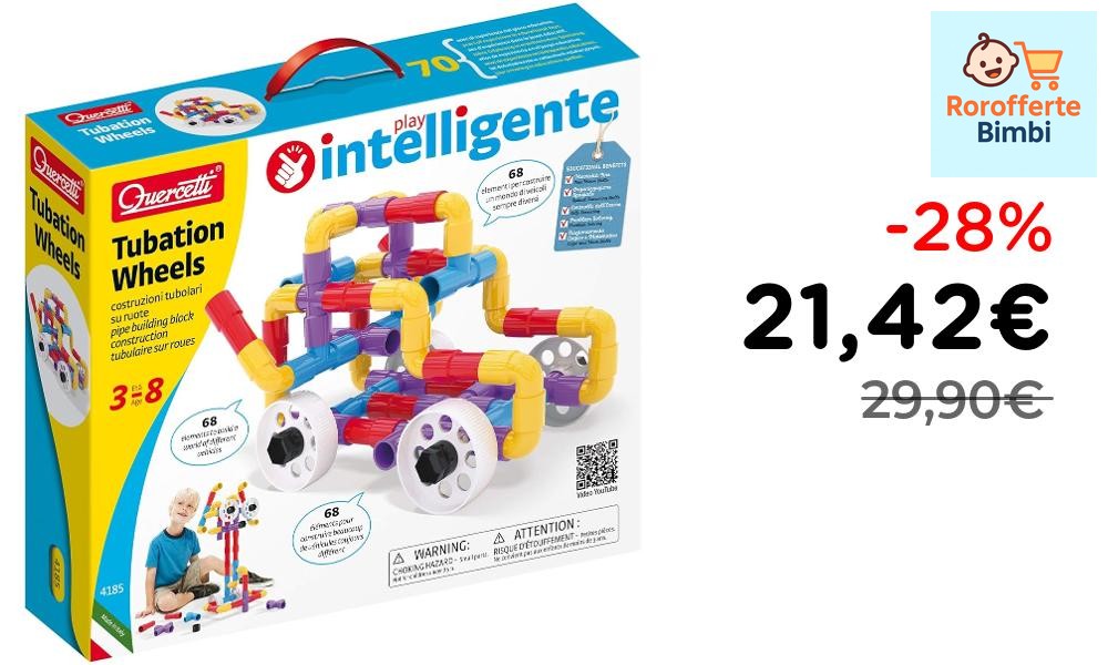 Offerta: 🧩 **Quercetti Tubation Wheels 68 Pezzi Costruzioni Colorate*…