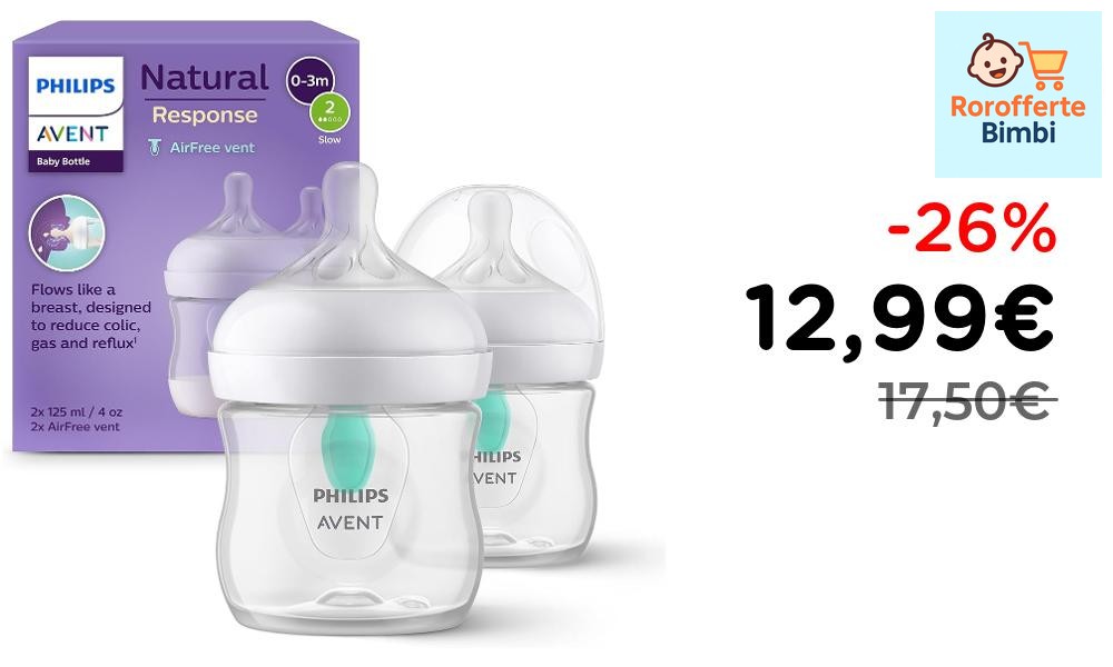 Offerta: 🍼 **Philips Avent Biberon Natural Response 125 ml – Set 2 pe…