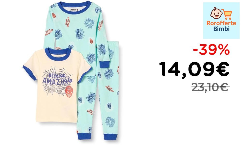 Offerta: 🦸 **Amazon Essentials Pigiama Aderente Marvel 3 Pezzi Bimbo*…
