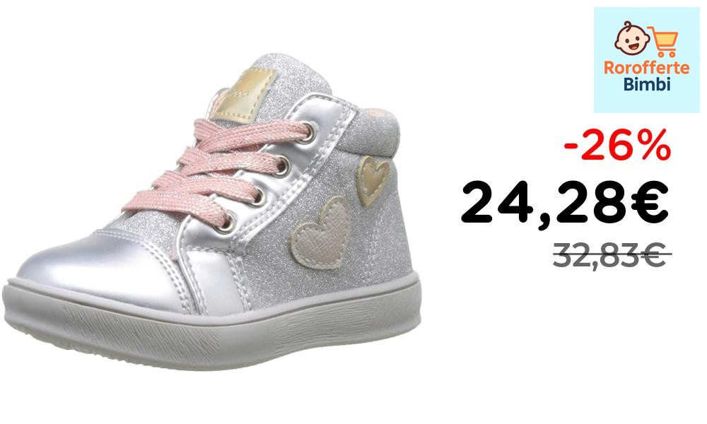 Offerta: 👟 **Chicco Sneaker Argento per Bambine con Zip Laterale 27**…