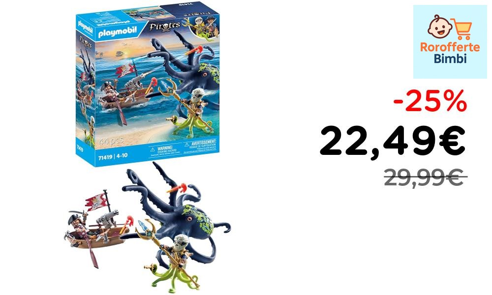 Offerta: 🏴‍☠️ **PLAYMOBIL Pirata Contro Piovra Gigante con Accessori*…