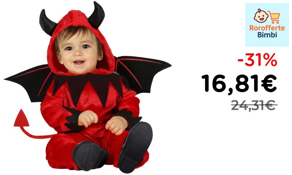 Offerta: 🎭 **FIESTAS GUIRCA Costume Diavolo Neonato 18-24 mesi**

‼️ …