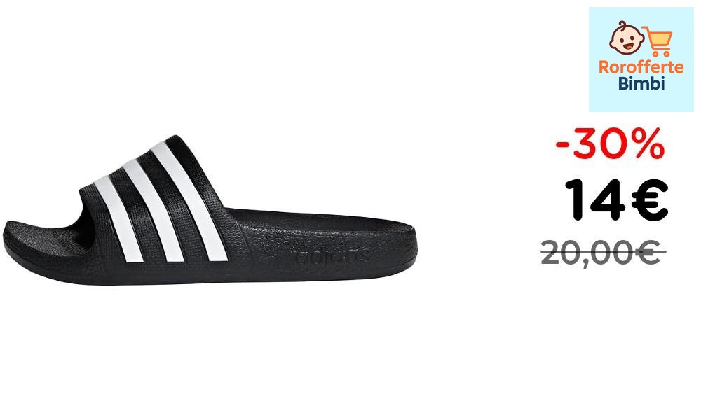 Offerta: 🩴 **adidas Adilette Aqua Slides Bambini 33 EU – Core Black/W…