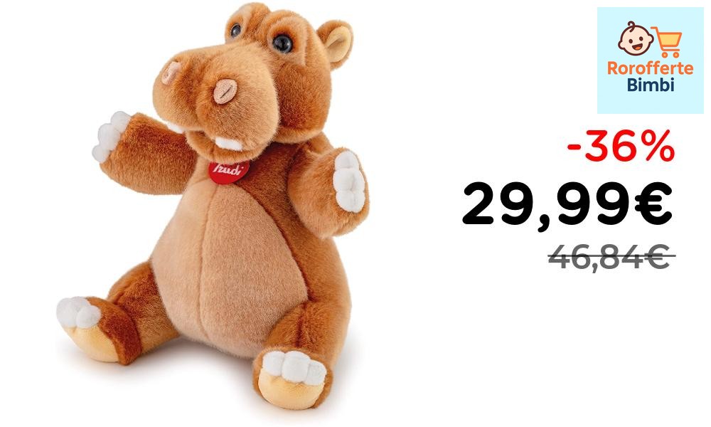 Offerta: 🦛 **Trudi Filippo Ippopotamo Peluche 23x29x19cm**

‼️ **29,9…