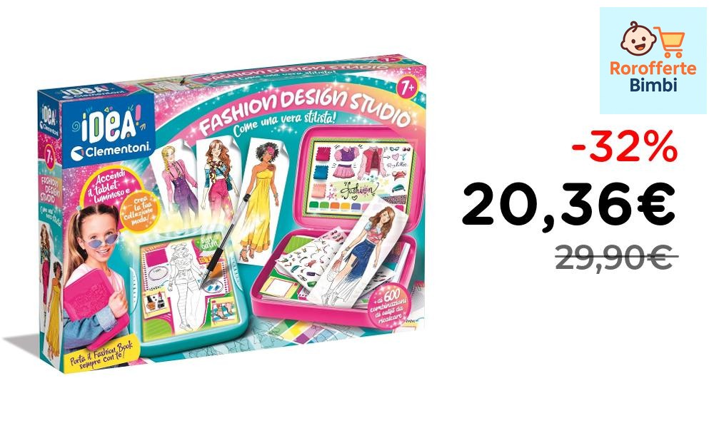 Offerta: 🖌️ **Clementoni Fashion Designer Lavagna Luminosa Bambine 7+…