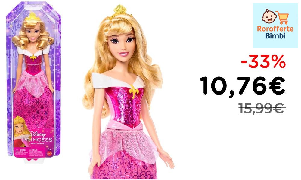 Offerta: 👸 **Mattel Disney Princess Aurora Bambola con Accessori Scin…