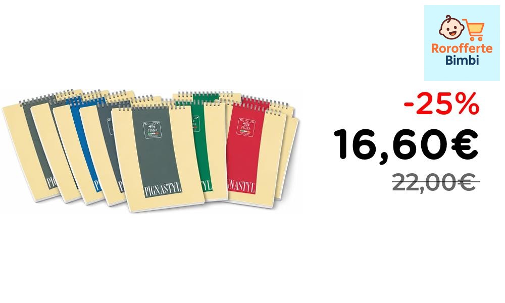Offerta: 📓 **Pigna Blocco Spiralato A5 Confezione da 10 Pezzi**

‼️ *…