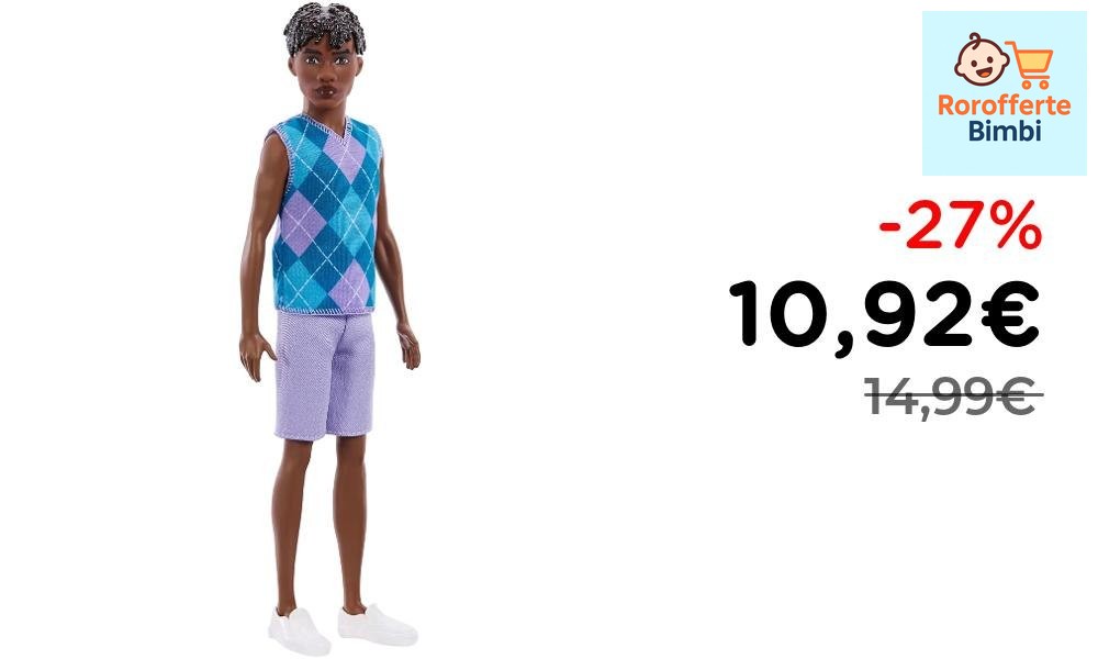 Offerta: 🧸 **Barbie Bambola Ken Fashionistas #253**

‼️ **10,92€** in…