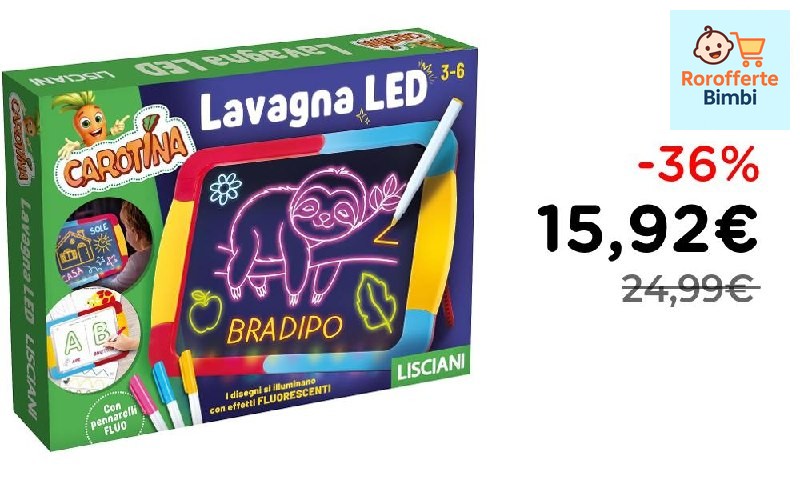 Offerta: 🖌️ **Lisciani Giochi Carotina Lavagna LED per Attività Creat…