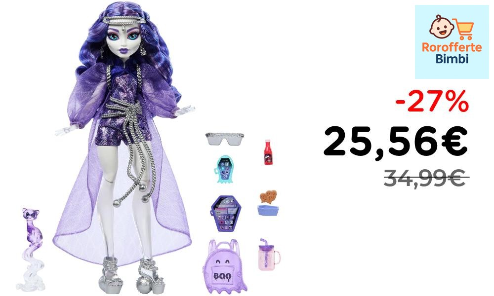 Offerta: 🧚 **Monster High Spectra Vondergeist Bambola Giocattolo**

‼…
