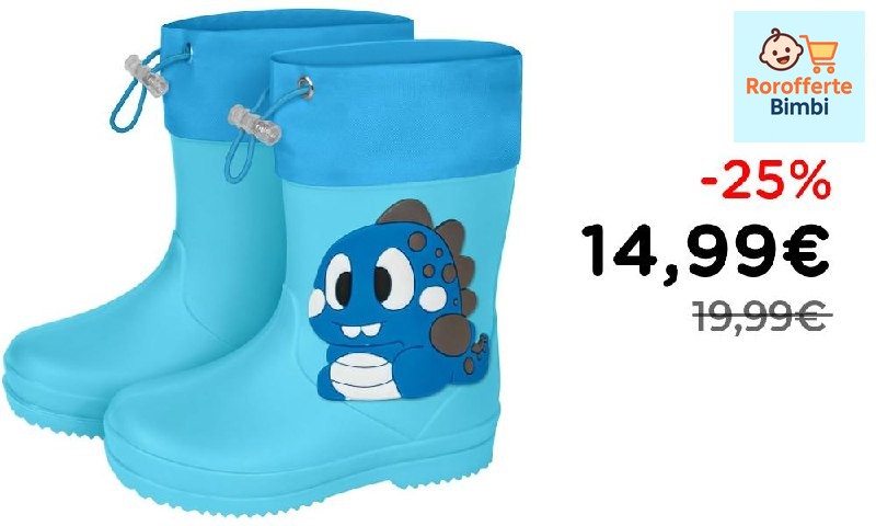 Offerta: 👢 **Aomig Stivaletti Pioggia Bambino Dinosauro Blu EU 24-25*…