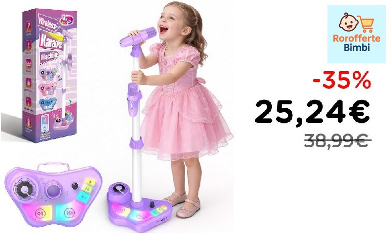 Offerta: 🎤 **Dislocati Microfono per Bambini, 2 Microfoni LED, Giocat…