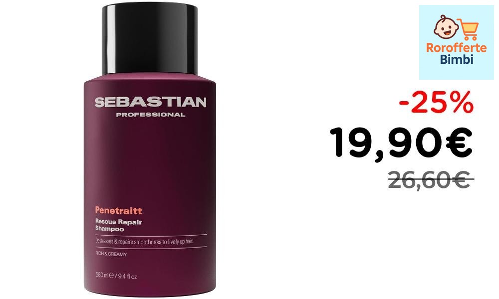 Offerta: 🧴 **Sebastian Professional Penetraitt Shampoo Riparatore 280…