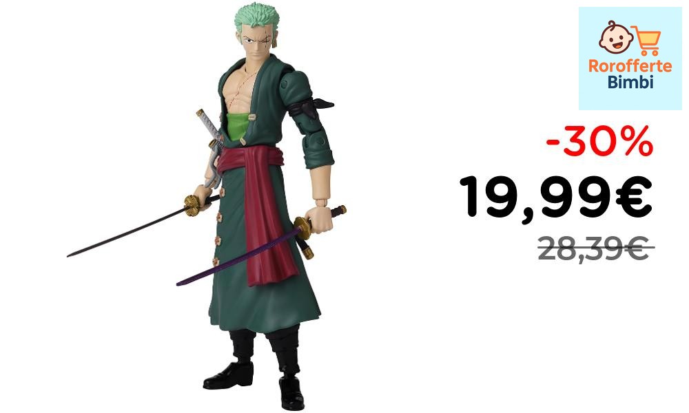 Offerta: 🧸 **BANDAI Anime Heroes Roronoa Zoro Figura 17 cm**

‼️ **19…