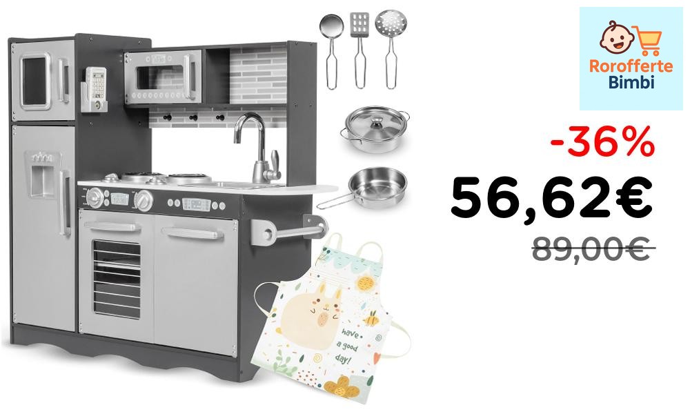Offerta: 🧸 **Mamabrum Cucina Giocattolo in Legno con LED e Accessori*…