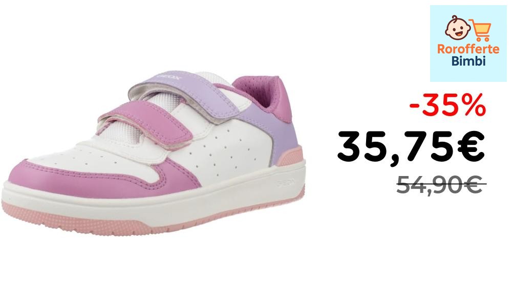 Offerta: 👟 **Geox J WASHIBA Scarpe Ginnastica Bambina White/Cyclamen*…