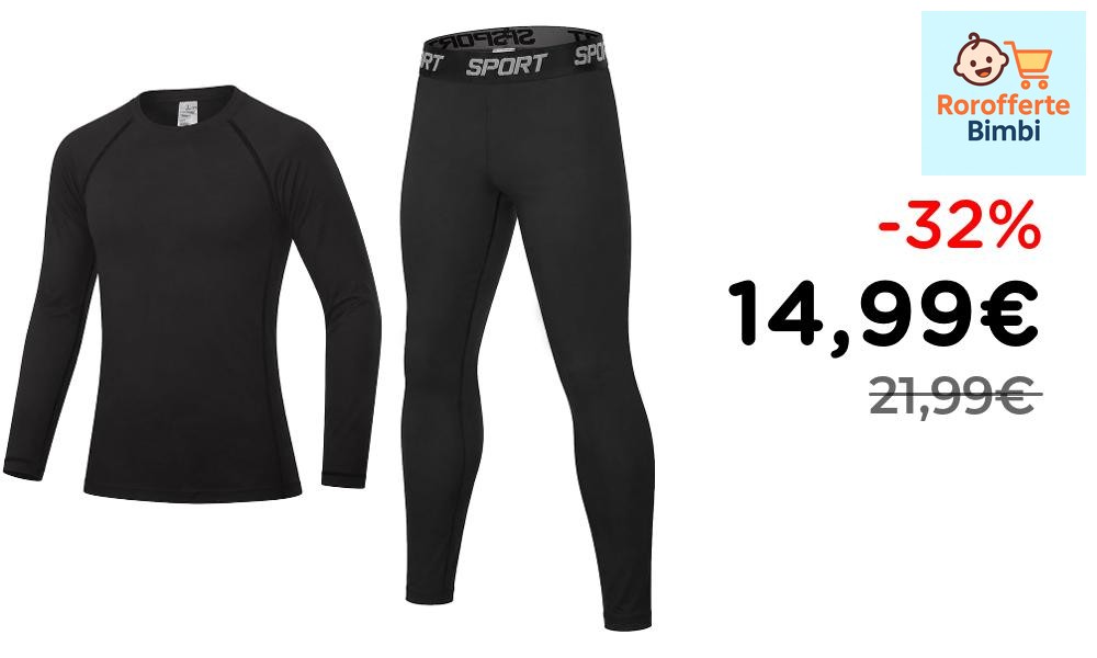 Offerta: 👕 **Intimo Termico Bambino Calcio Tuta e Maglia Pantaloni**
…