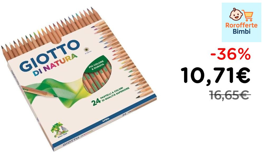 Offerta: 🎨 **GIOTTO Di Natura – Astuccio 24 Matite Colorate 3.8 mm**
…
