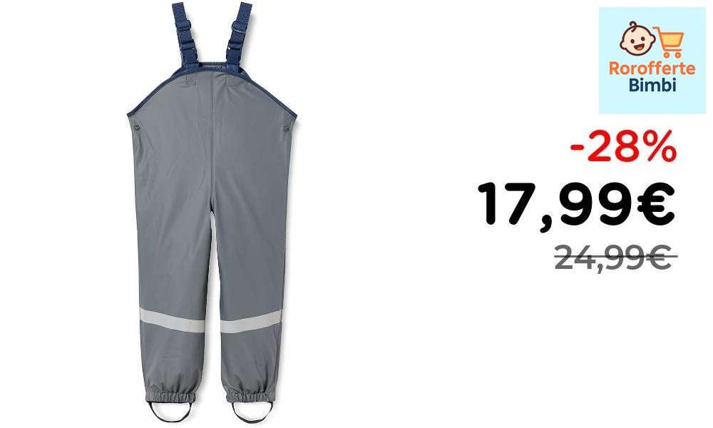Offerta: ☔ **Playshoes Pantaloni Fango Antipioggia Unisex Bambini Gri…