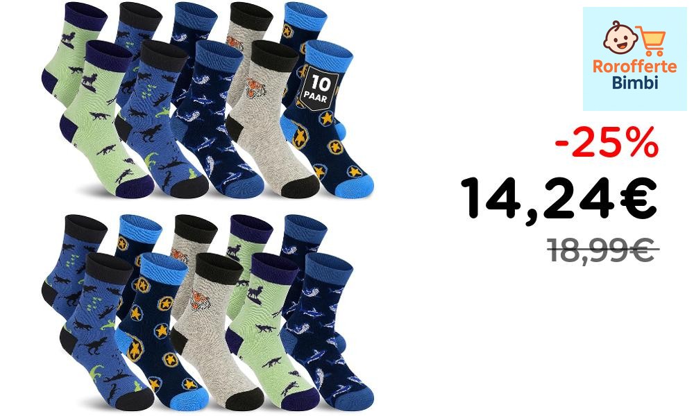 Offerta: 🧦 **Kyopp Calzini Animali in Cotone 10 Paia Unisex 21-37**

…