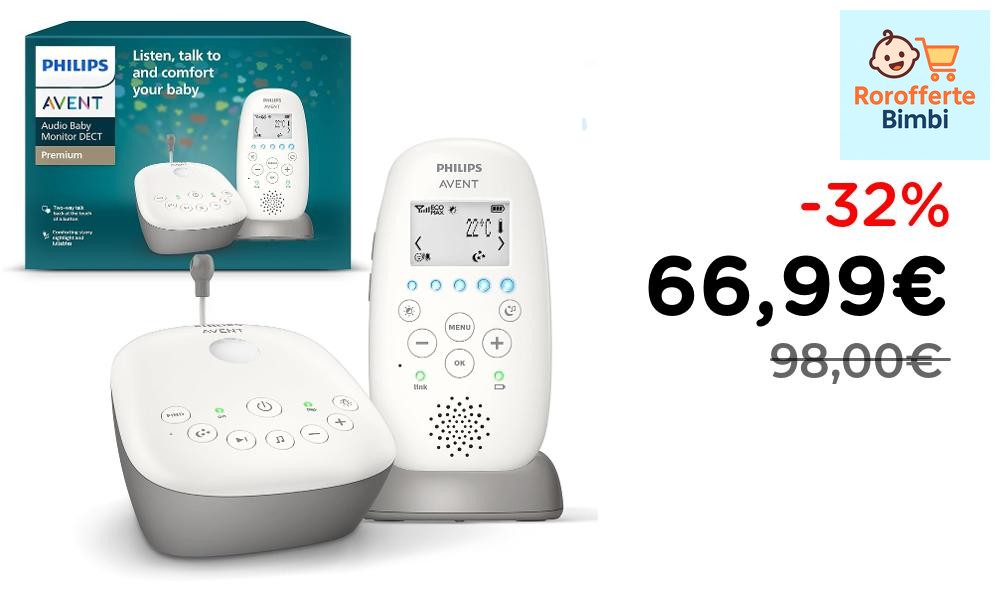 Offerta: 🍼 **Philips Avent Baby Monitor DECT SCD733/26 con Luce Nottu…